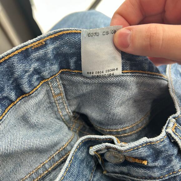 Vintage y2k Mens 34x36 distressed 501 levi's button fly medium blue denim jeans - Picture 5 of 11